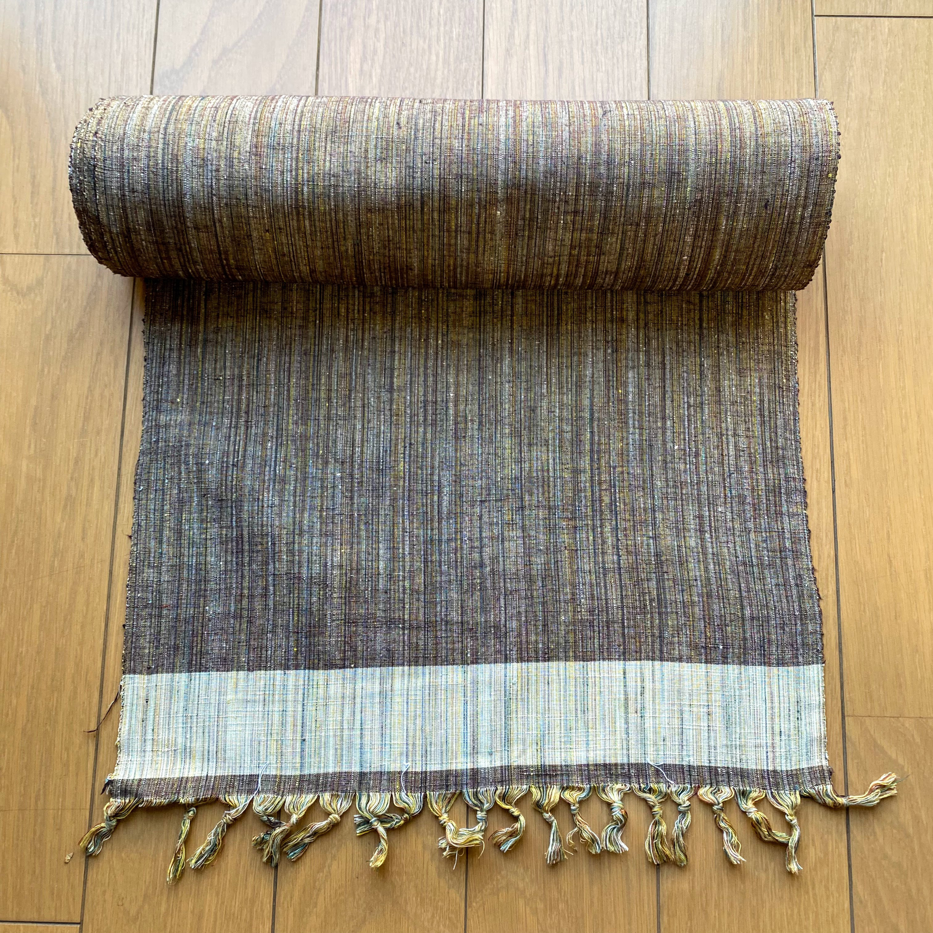 ✨半額SALE　 正絹紬　キーネック　ゆったりワンピース