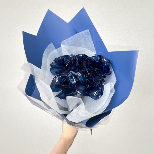 お得なブーケ】青薔薇 5本セット （カラー変更可）b2012 一輪挿し