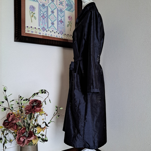 ☆ 着物リメイク/大島紬/ハンドメイド/ジャケットコート/一品もの