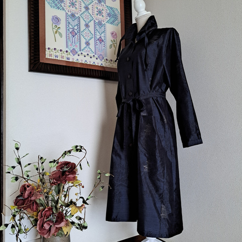 ☆ 着物リメイク/大島紬/ハンドメイド/ジャケットコート/一品