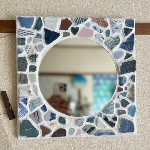 見る度に気分があがるモザイクタイルミラー ドレッサー・ミラー・鏡台