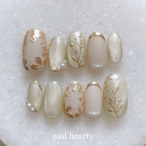 フラワードレス ネイルチップ ブライダル ウエディング 結婚式 成人式