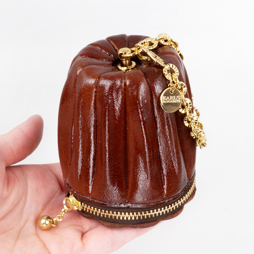 カヌレなポーチ（イヤホン入れ）／本革製 ポーチ EARL'S FAVOURITE