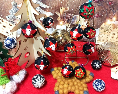 お取り置き中　手鞠　クリスマス　ポインセチア　手毬　てまり　置物　オーナメント お取り置き中 手鞠 クリスマス ポインセチア 手毬 てまり 置物