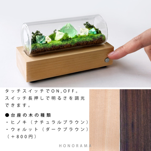 DIOLAMP -ジオランプ- 鉱石輝く草原 ミニチュア 天然石 スタンドライト