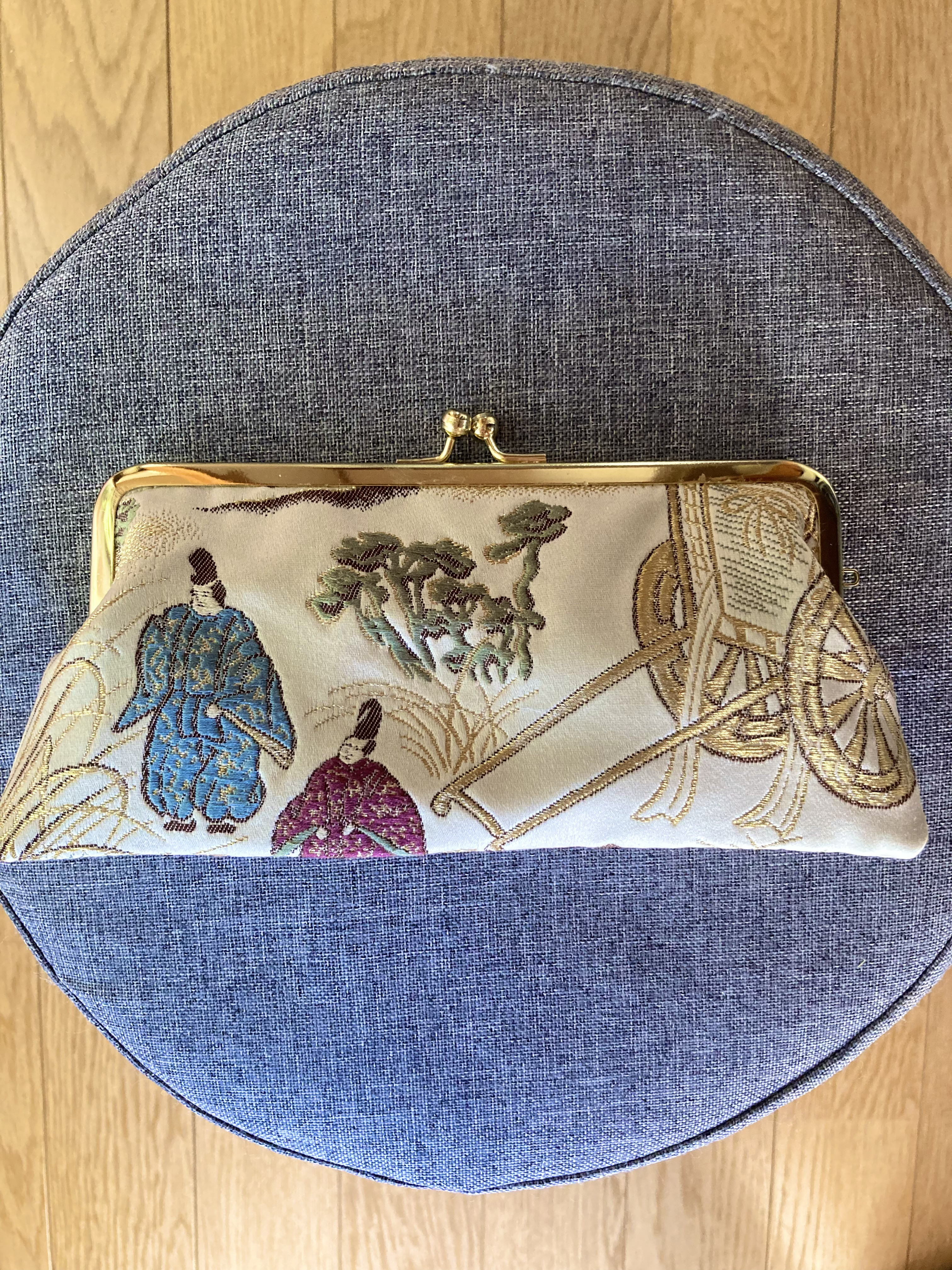 眼鏡ケース　がま口タイプ　平安貴人柄帯地★