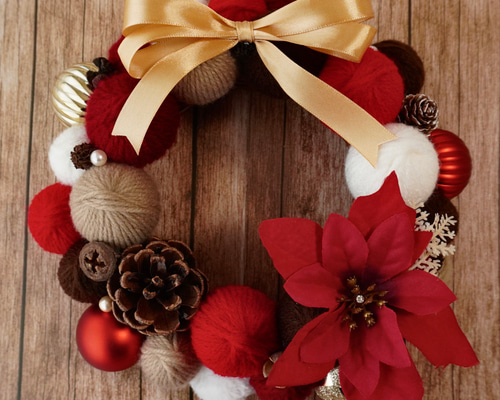 【販売済】毛糸玉リース ★イエロー ハロウィンリース ニットリース 毛糸玉リース お化けの通販 by