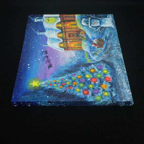 油絵 絵画【クリスマスの教会】 油絵 絵画 【クリスマスツリー】 | HIROSHI1990