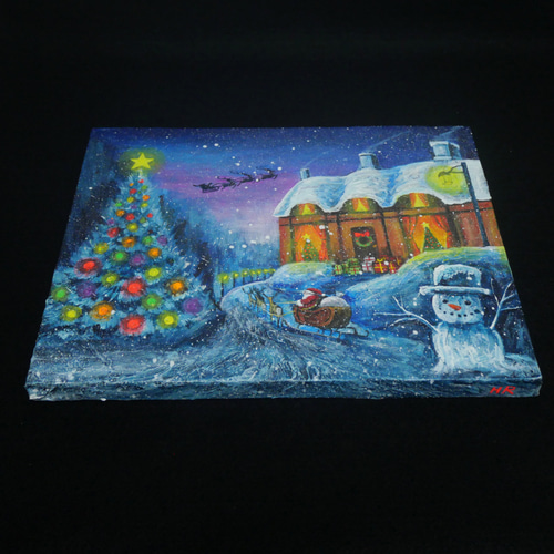 油絵 油彩 油彩画 絵画【Christmas】 絵画 HR 通販 18529749