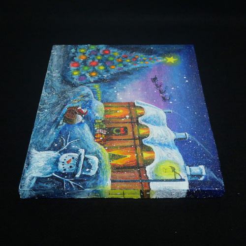 油絵 油彩 油彩画 絵画【Christmas】 絵画 HR 通販 18529749｜Creema