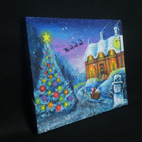 油絵 油彩 油彩画 絵画【Christmas】 絵画 HR 通販 18529749