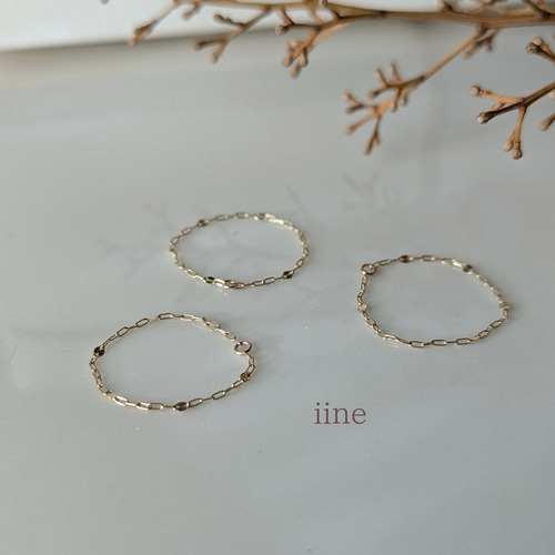 k10】【3点セット】スキンジュエリー*チェーンリング3点セット*素肌に