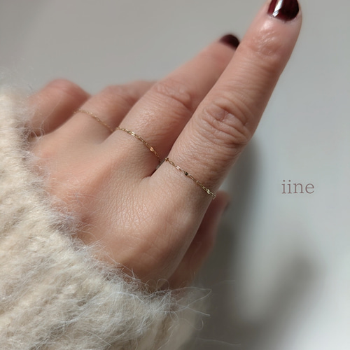 k10】【3点セット】スキンジュエリー*チェーンリング3点セット*素肌に