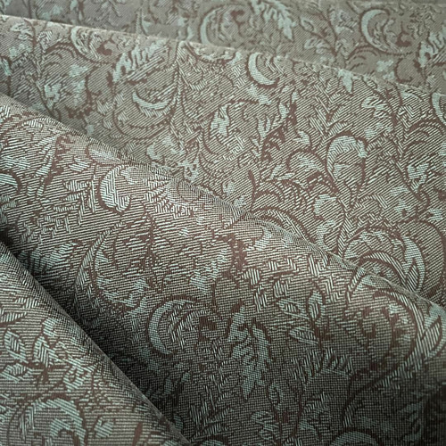 美品未着用 正絹 袷 着物“ヌーディーカラーで満開の唐草菊♪”色無地 K-90 袷ウール○菊唐草 - からん::アンティーク着物・リサイクル着物の通販