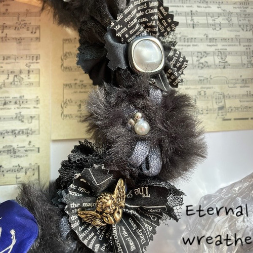 No162 ロイヤルブルー＆ホワイト❄︎.*大人のクリスマスリース