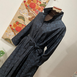 着物リメイク 大島紬着物からシャツカラーコート❣️ 証紙付き 着物 の