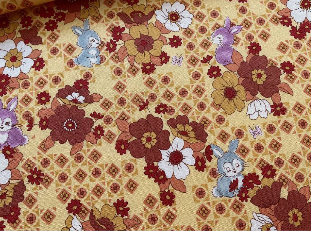 新柄 うさぎ 花柄 生地紹介ページ①