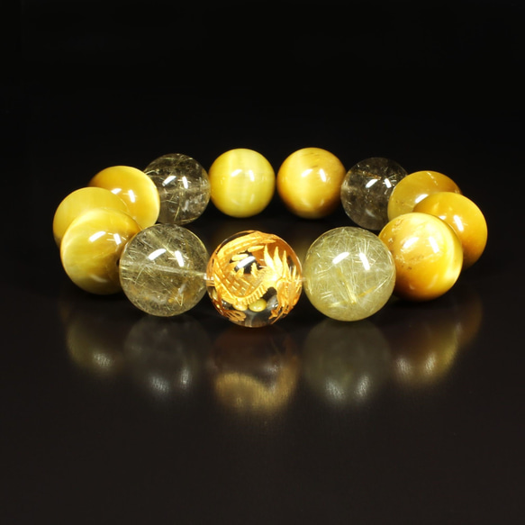 K18 18金 ブレスレット タイガーアイ 金運 アンクレット（金運最強  