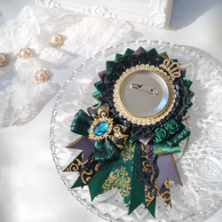 痛ロゼット ロゼット 缶バッジ 痛バッグ 推し活 緑 バッグチャーム