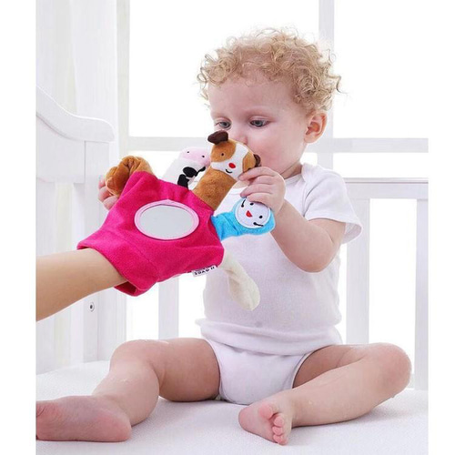 赤ちゃん おもちゃ 0歳 1歳 布絵本 指人形 ハンドパペット 人形劇 動物