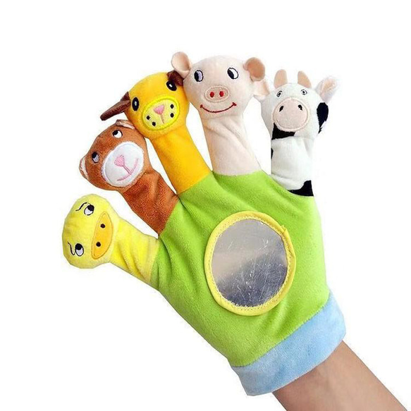 赤ちゃん おもちゃ 0歳 1歳 布絵本 指人形 ハンドパペット 人形劇 動物