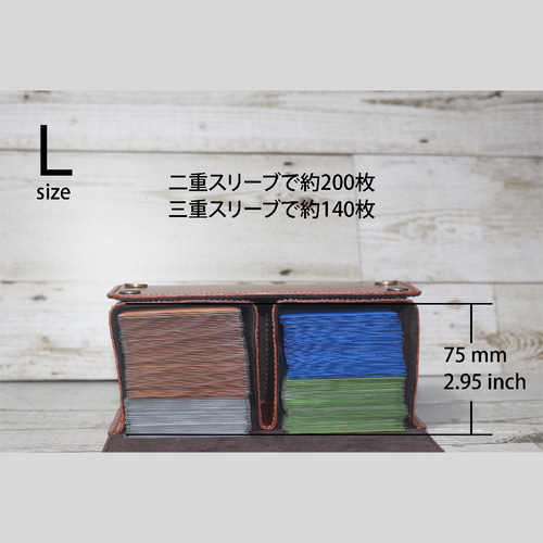 【本革製】レザーデッキケース(ダイスケース付き/EDH対応)　※茶 本革製プレミアムデッキケース（BLACK） | ハッピー商店