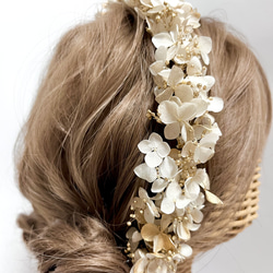 成人式ヘアアクセサリー(ゴールド系、ベージュ系) カチューシャタイプ 成人式ヘアアクセサリー(ゴールド系、ベージュ系) カチューシャ