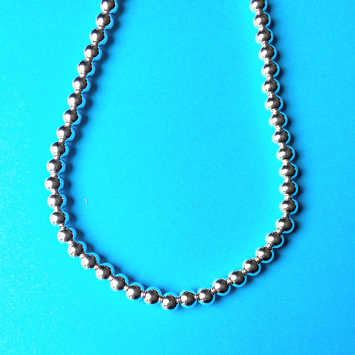 135 シルバーボールチェーンネックレス【8mm／50cm】｜ナバホ風 s925
