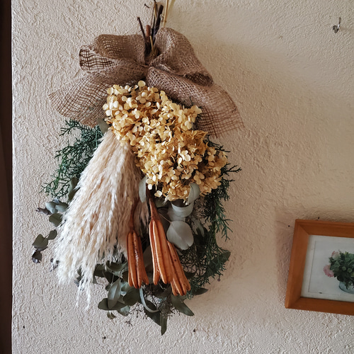 専用＊シックブラウン ミモザ春のフェイクスワッグ 専用＊シック