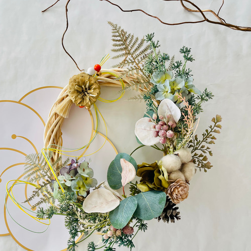 送料無料◎1年中飾れる着せ替えオーナメント4つ付◎ナチュラルグリーン