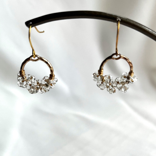 チェコシード ファルファーレ フープピアス K16GP クリア 透明 ピアス