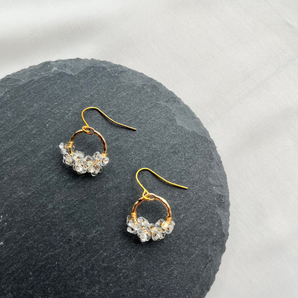 チェコシード ファルファーレ フープピアス K16GP クリア 透明 ピアス