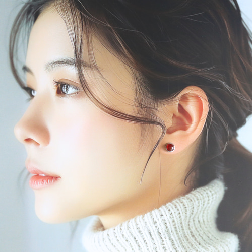 ☆赤い実 つけっぱなしOK 錆びないステンレス【レッドアゲート（瑪瑙