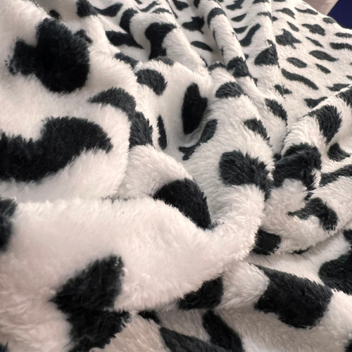 ボア生地セール中】両面ボア生地 フェイクファー うし柄 ホルスタイン