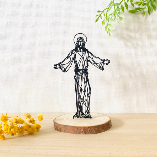 上質なワイヤーアート キリスト】 ワイヤーアート ワイヤークラフト