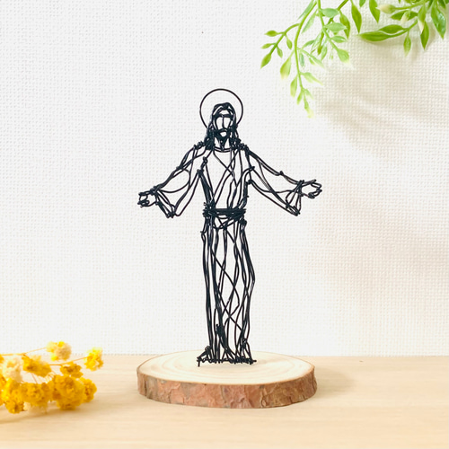 上質なワイヤーアート キリスト】 ワイヤーアート ワイヤークラフト