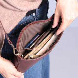 【栃木レザー】レザーサコッシュ 中サイズ ショルダーバッグ  本革  全4色 NC3420V 4枚目の画像