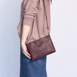 【栃木レザー】レザーサコッシュ 中サイズ ショルダーバッグ  本革  全4色 NC3420V 3枚目の画像