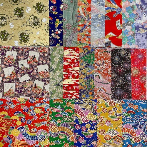 y006友禅和紙 紅型和紙 折り紙 15cm角 20枚 その他素材 sk天然石