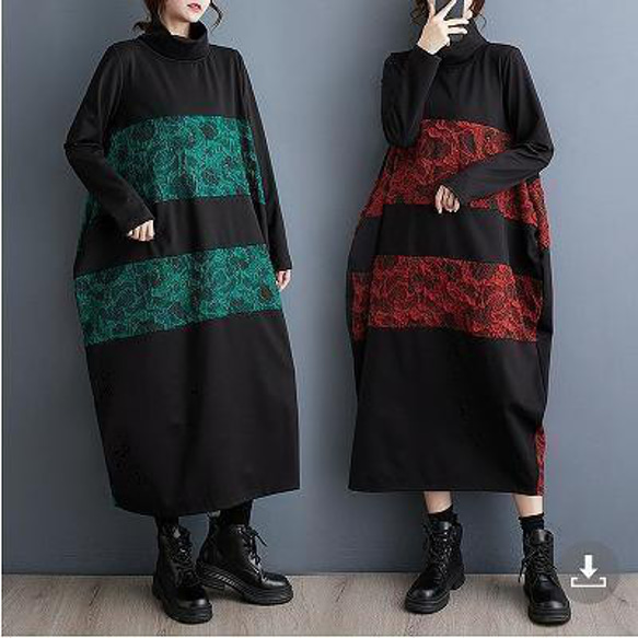 大きいサイズ レディース ロング ワンピース 春 秋冬 新品 長袖