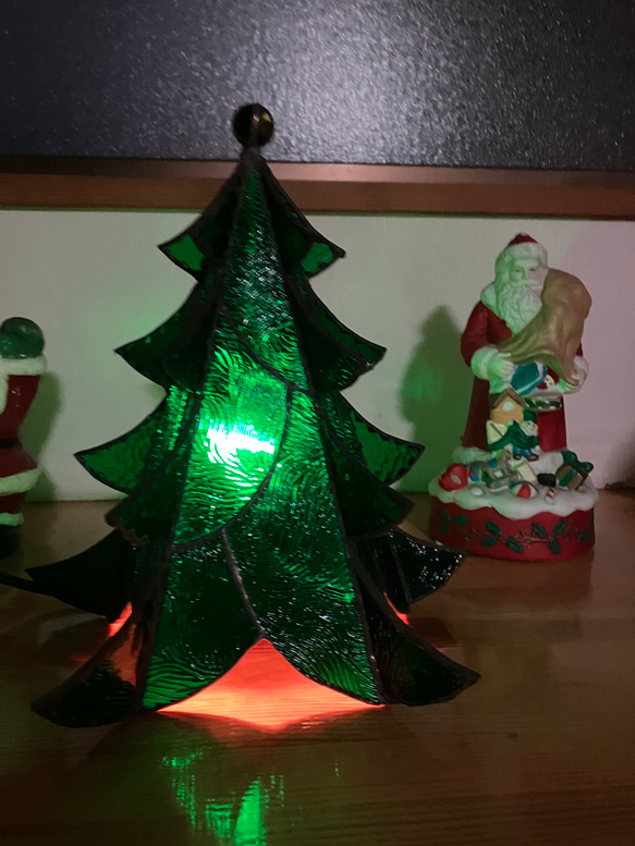 ステンドグラスのクリスマスツリーライト スタンドライト・テーブル