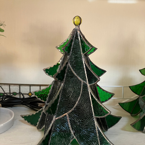 ステンドグラスのクリスマスツリーライト スタンドライト・テーブル