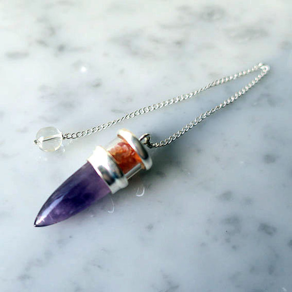 魔女の振り子 ペンデュラム サンストーン＋アメジストファントム