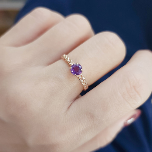 秋冬人気】選べる5mm天然石 三つ編みシルバー925,ゴールド,ピンク