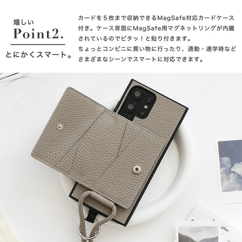 Galaxy ギャラクシー スマホショルダー MagSafe シュリンクレザー