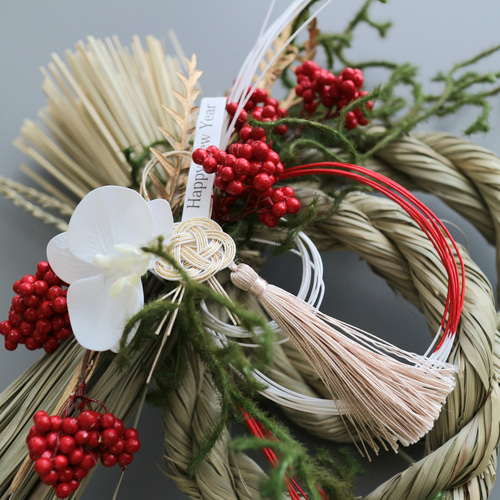 新作》変わり二重しめ縄 紅白水引 2025年 しめ縄・しめ飾り Bleu du