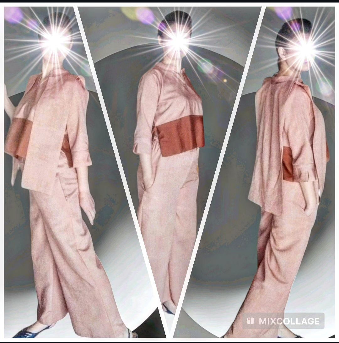 正絹色無地万筋上下