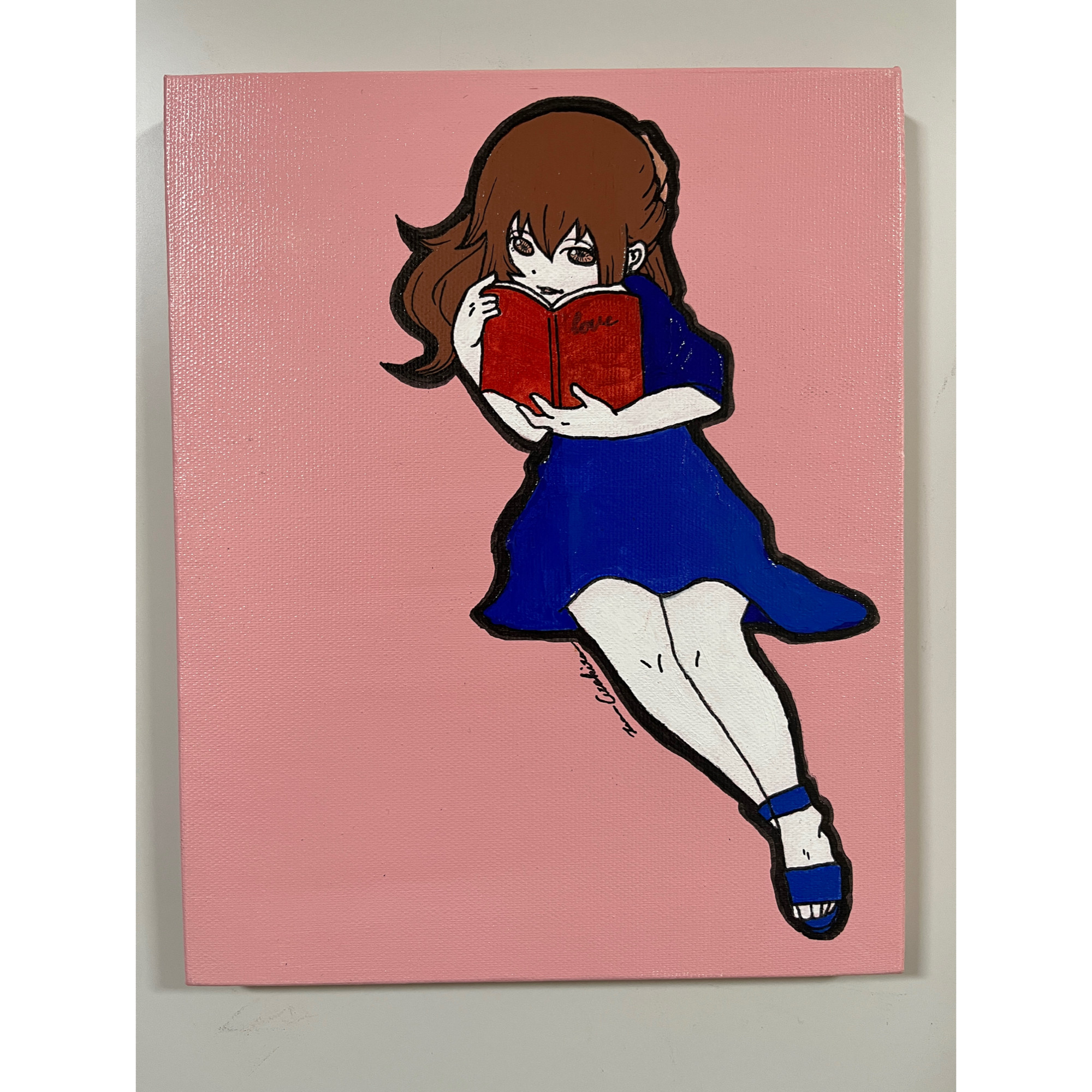 絵 【あの子は本なんか読まない】 アート　F3 イラスト
