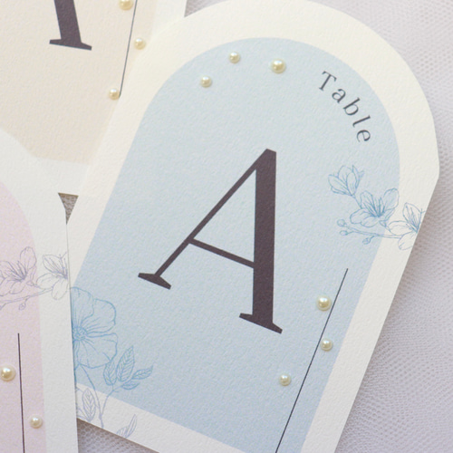 テーブルナンバー】パール / 花 / パステル その他ペーパーアイテム