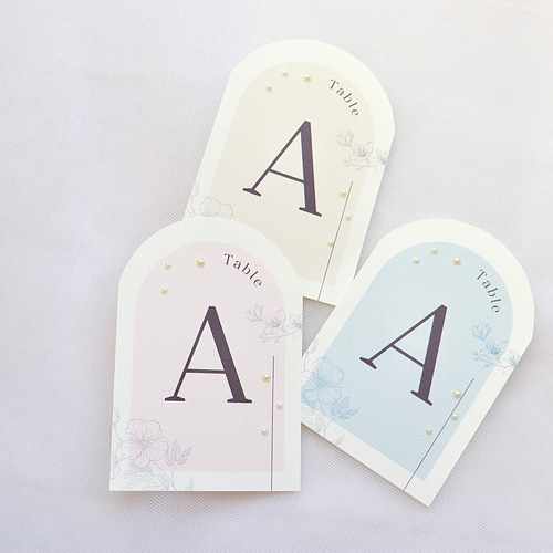 テーブルナンバー】パール / 花 / パステル その他ペーパー